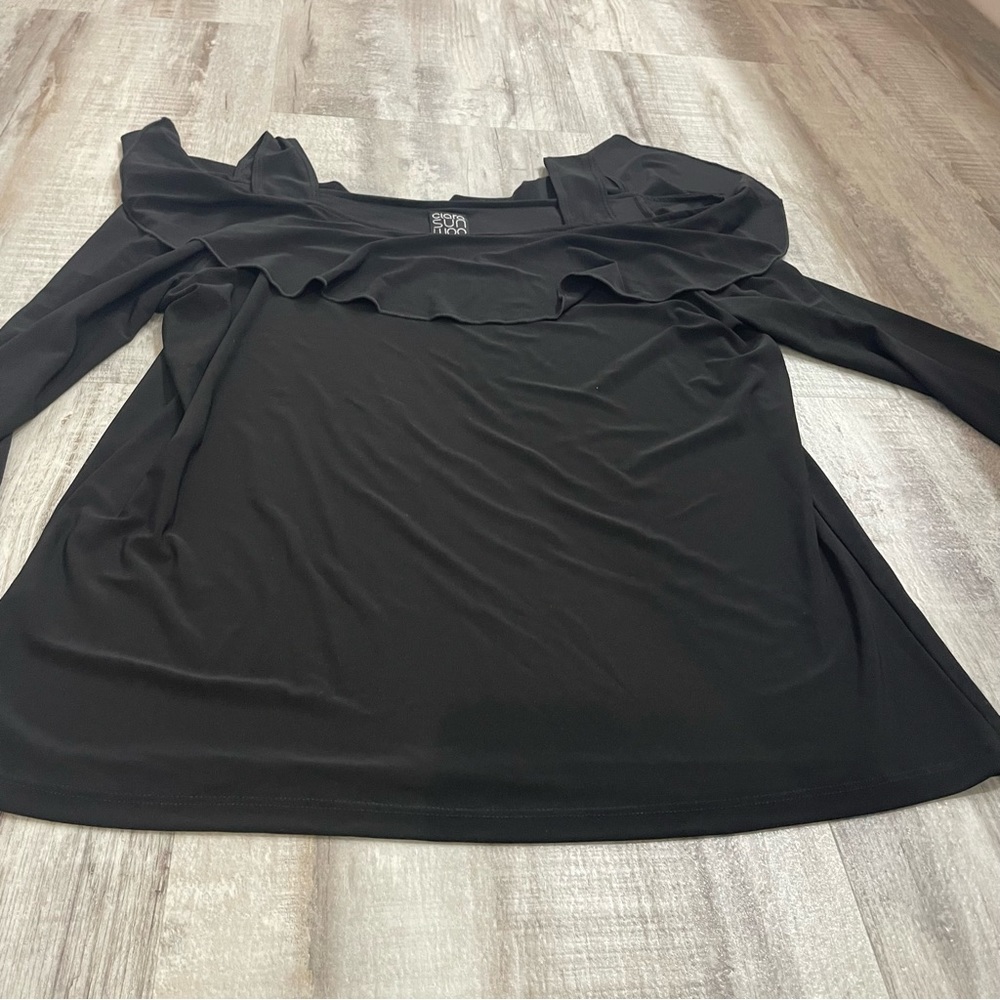 Clara Sunwoo Cold Shoulder Black Top Size XL